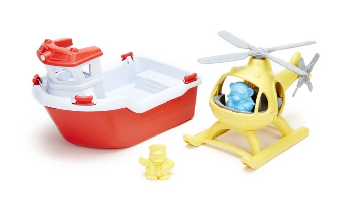 Green Toys Reddingsboot met helicopter