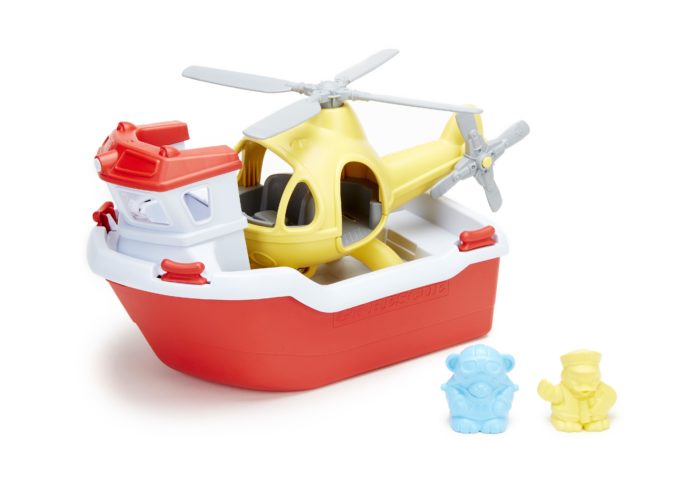 Green Toys Reddingsboot met helicopter deck