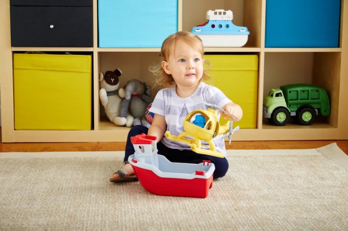 Green Toys Reddingsboot met helicopter speelkamer