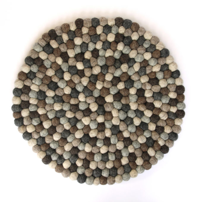 Vilten Onderzetter 40 cm Rond Grey