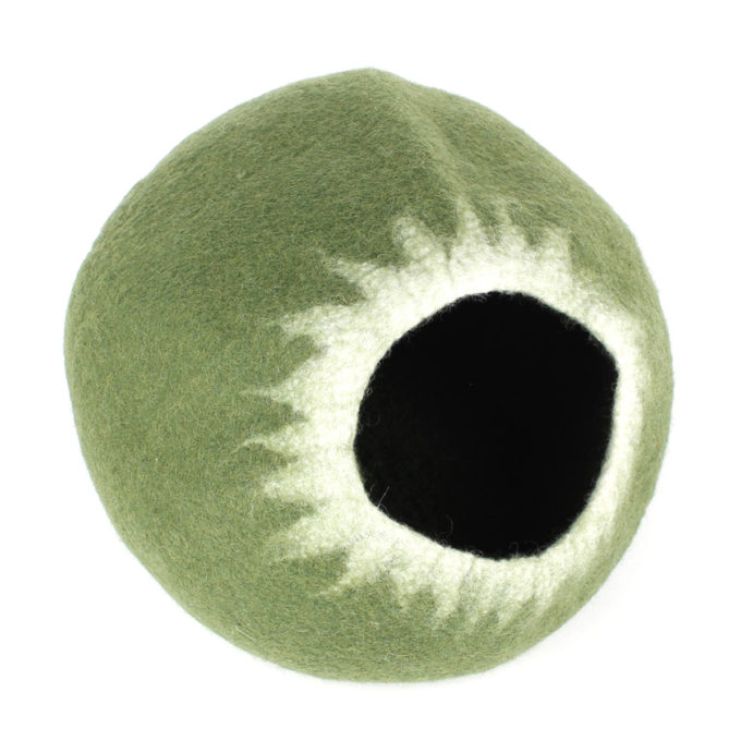 Catcave van vilt kattenmand Large Groen zij
