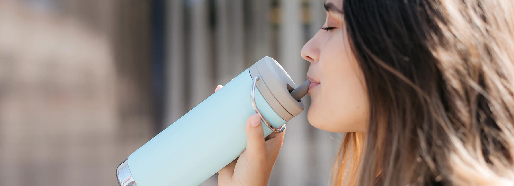 Klean Kanteen drinkfles met rietjes