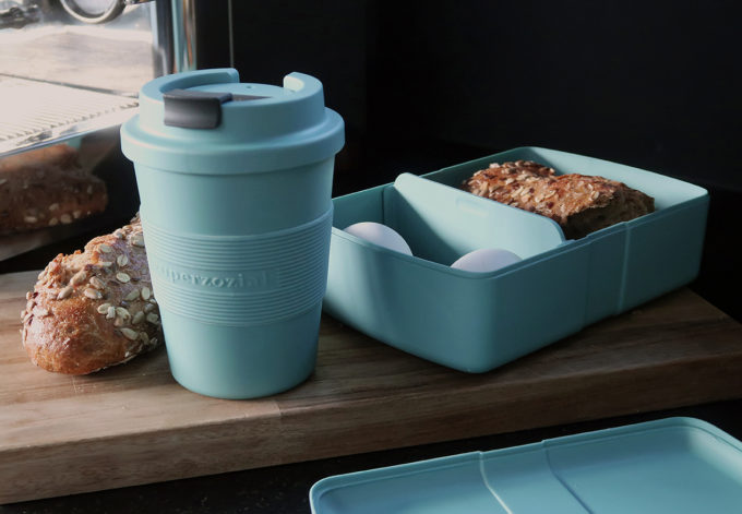 Zuperzozial Time-Out Mug Medium - Koffiebeker Reisbeker - Misty Blue lunch